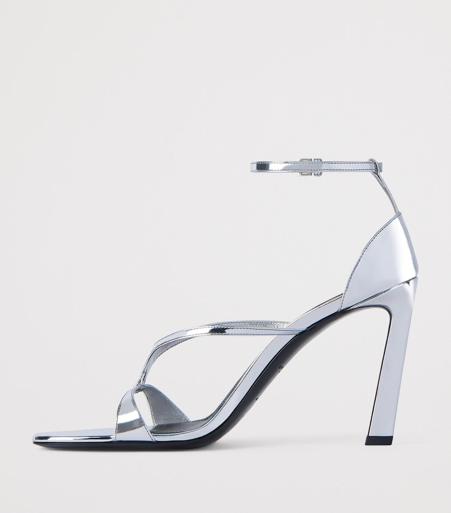 Givenchy Leather Metallic Heeled Sandals 95