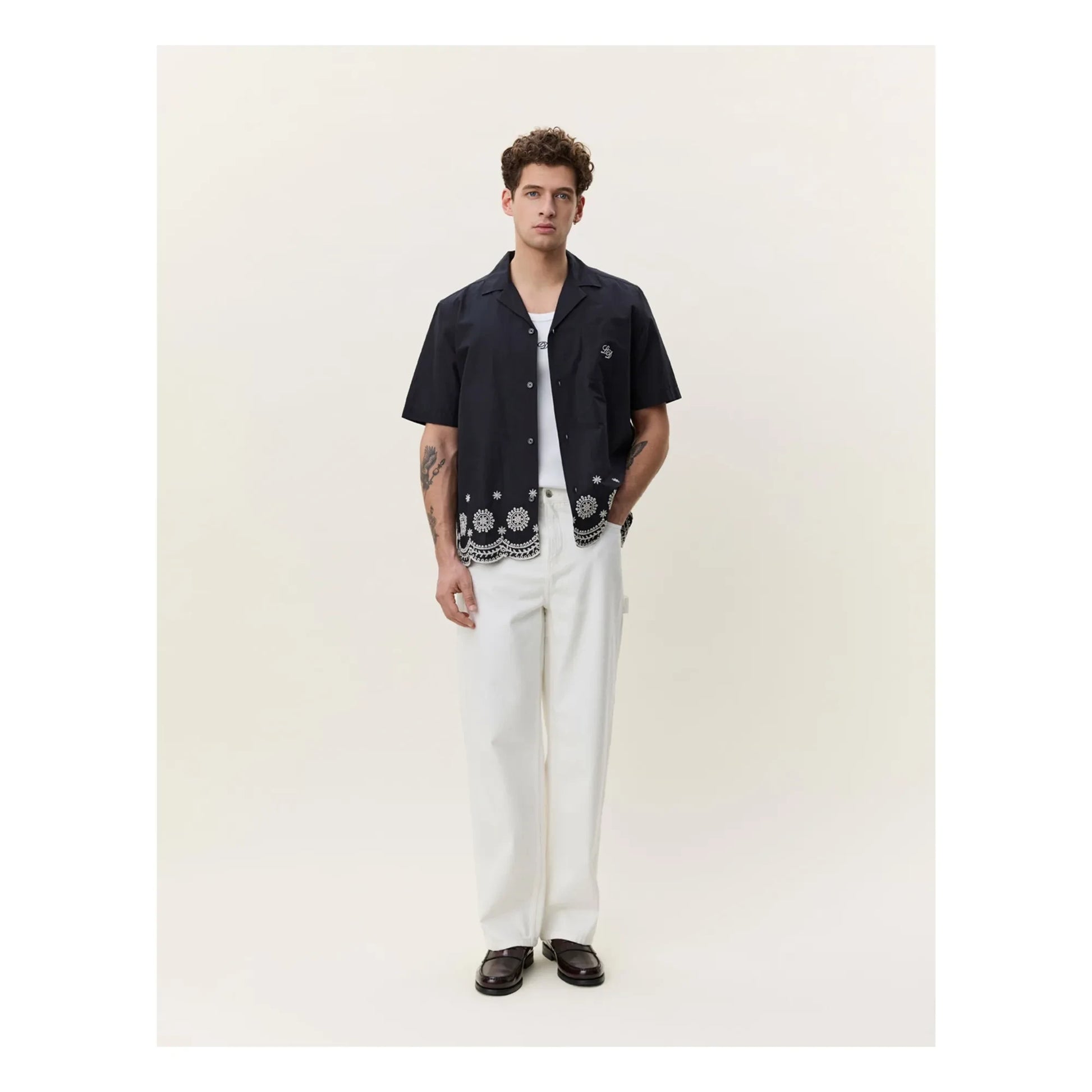 Les Deux - Border shirt  | Black