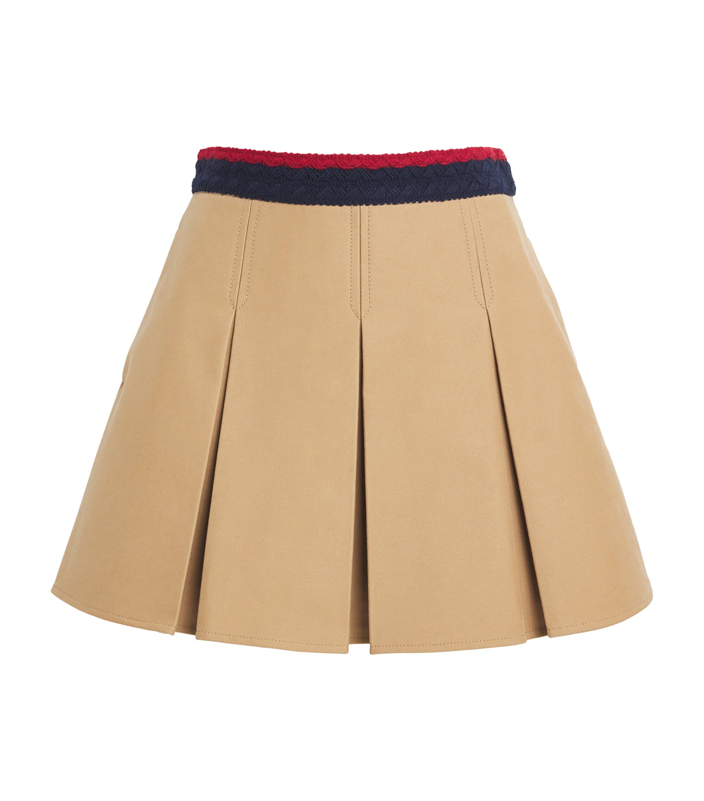 Stretch-Cotton Pleated Mini Skirt