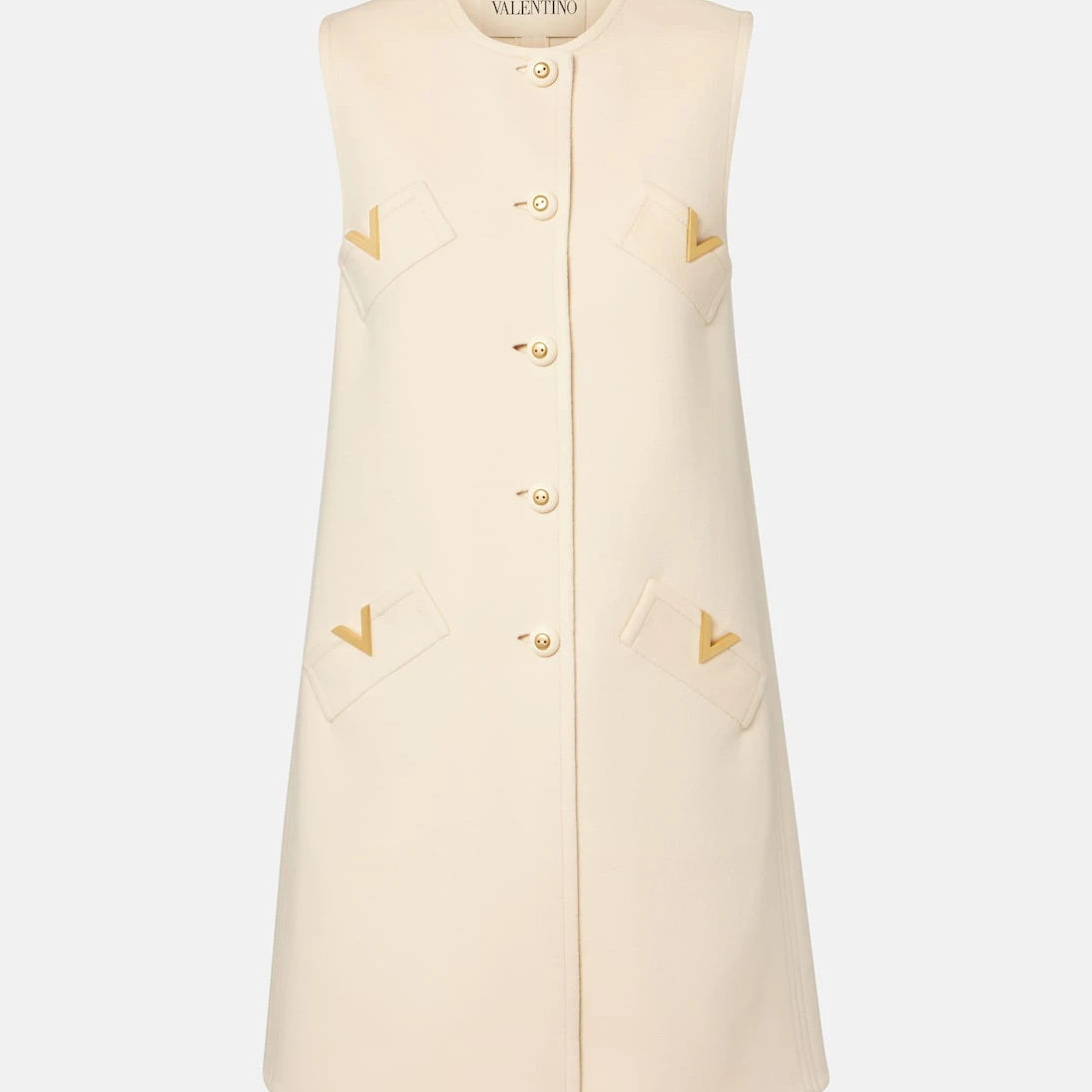 Valentino - VGold wool and cashmere minidress