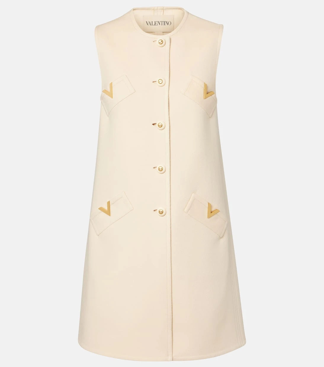 Valentino - VGold wool and cashmere minidress