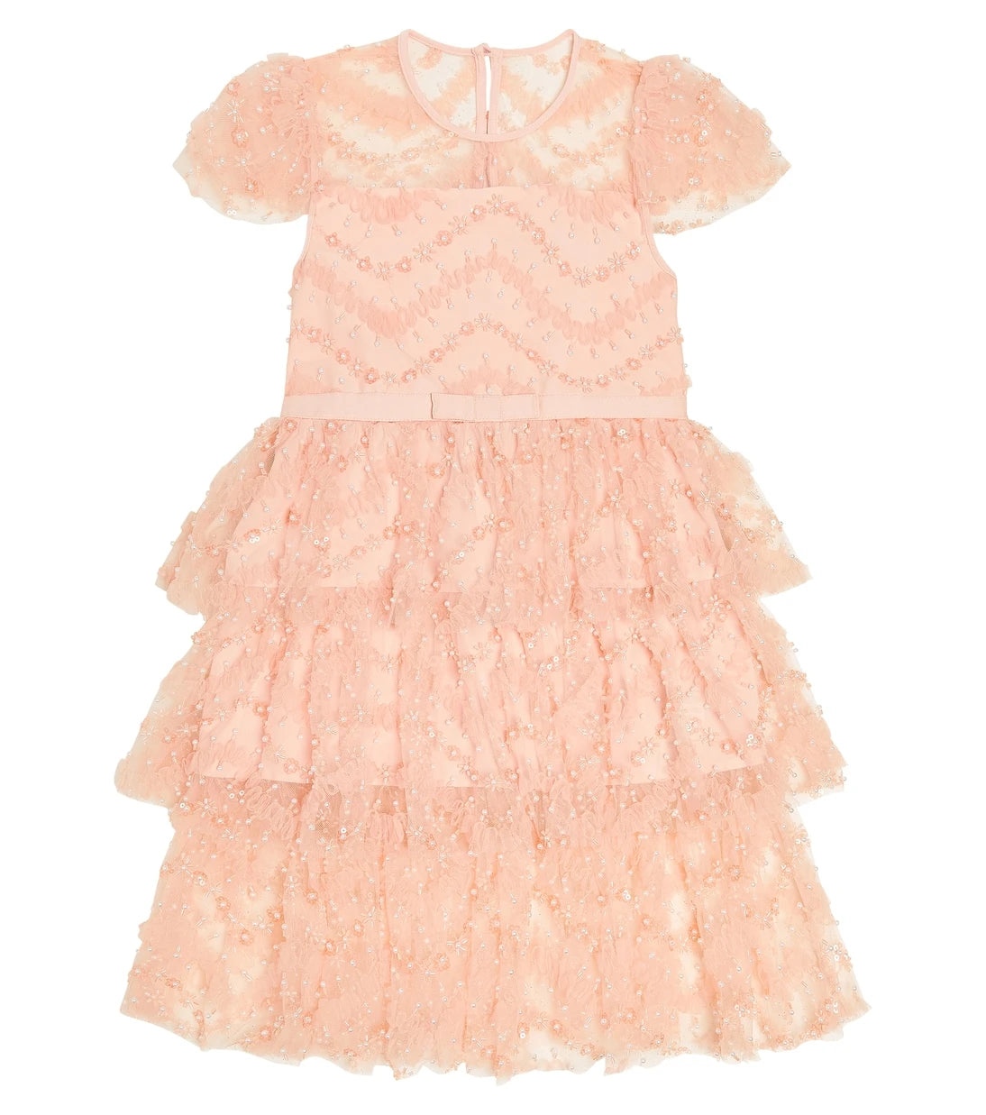 Self-Portrait Kids - Sequined tiered dress