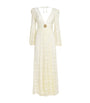 White Crocheted Embellished Maxi Dress