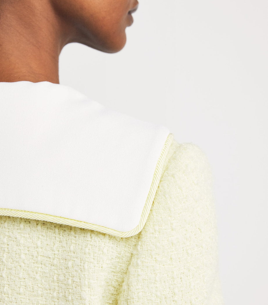 Self-Portrait Yellow Boucle Contrast-Collar Jacket