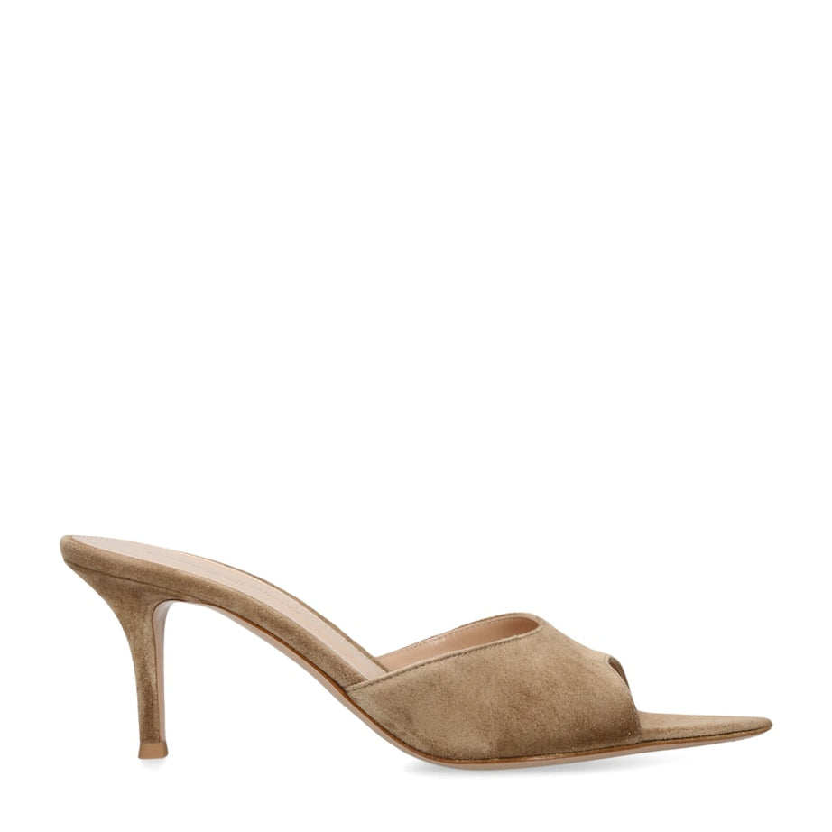 Gianvito Rossi Beige Suede Elle Mules 85
