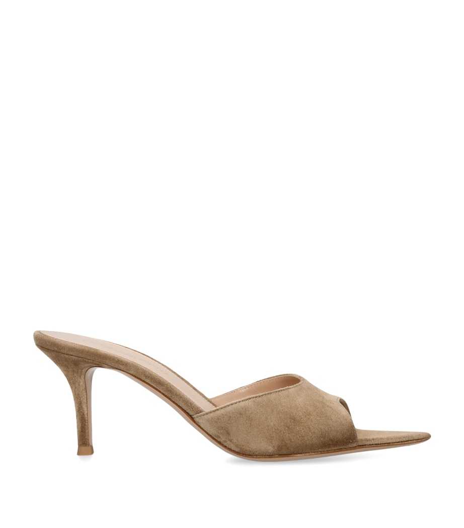 Gianvito Rossi Beige Suede Elle Mules 85