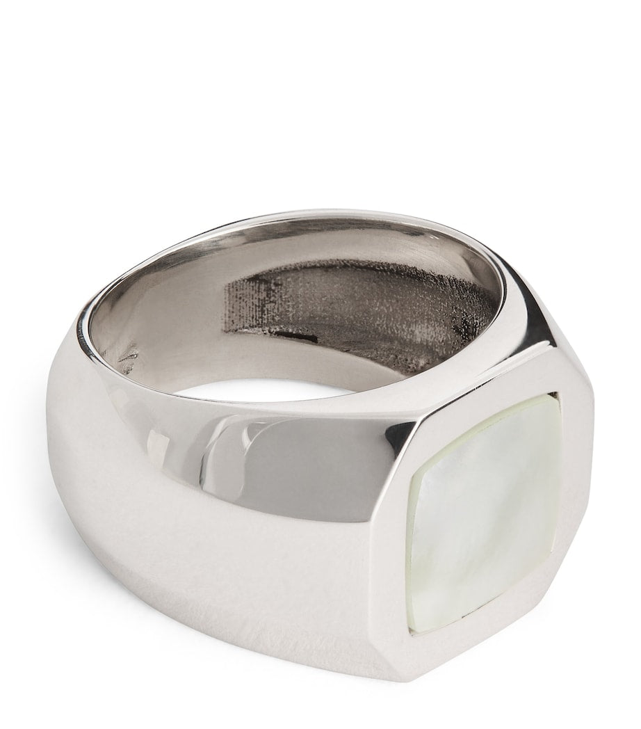 Sterling Silver and Mother-of-Pearl Chevalier Ring