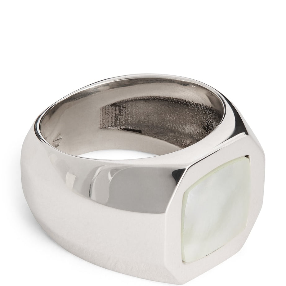 Sterling Silver and Mother-of-Pearl Chevalier Ring