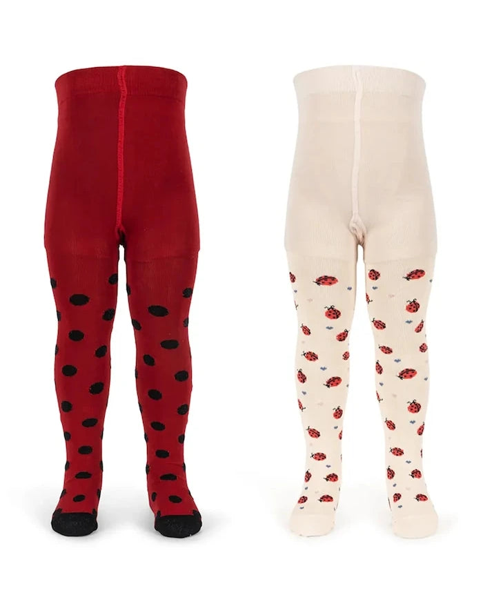 Konges Sløjd Çocuk Çorap Külotlu Çorap 2'li Ladybug Jakarlı Çorap Külotlu Çorap