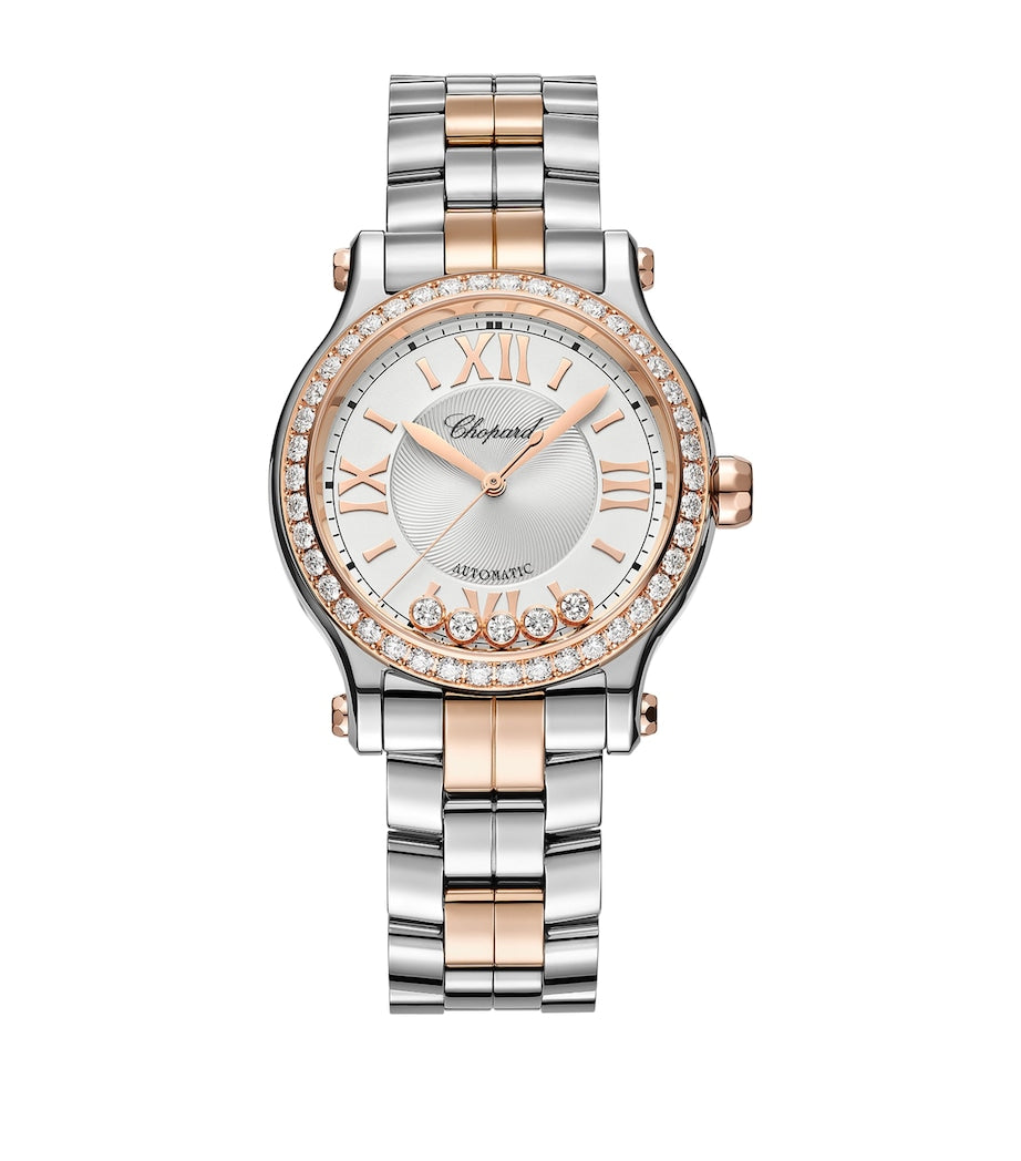 Chopard Rose Gold, Stainless Steel and Diamond Happy Sport Automatic Watch 33mm