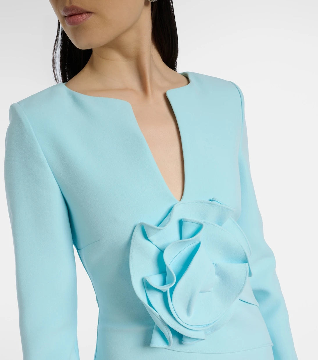 Roland Mouret - Floral-appliqué crêpe gown