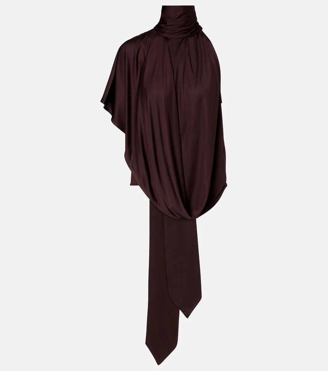 Dries Van Noten - Scarf-detail draped satin top