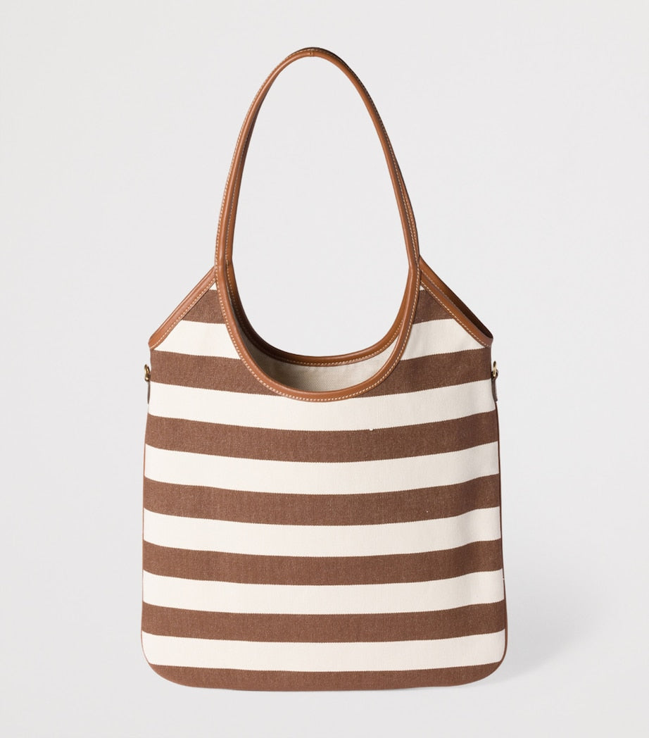 Miu Miu Brown Canvas-Leather Ivy Tote Bag