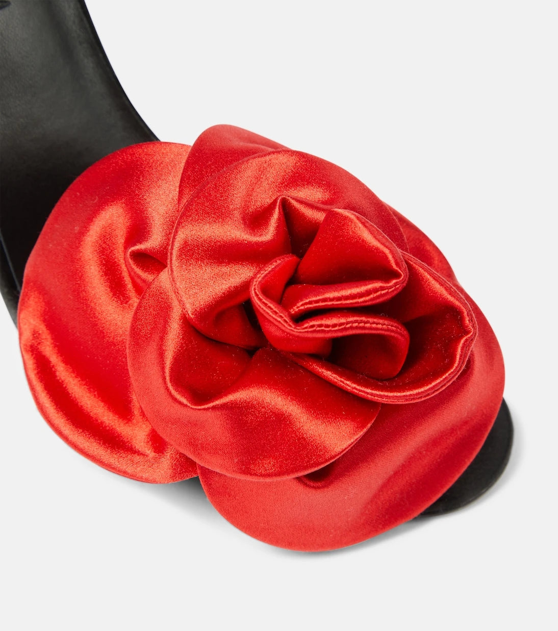 Magda Butrym - Floral-appliqué satin slingback sandals
