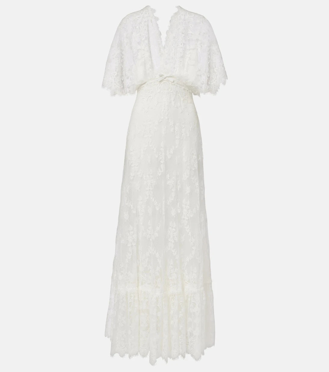 Elie Saab - Embroidered cotton-blend lace gown