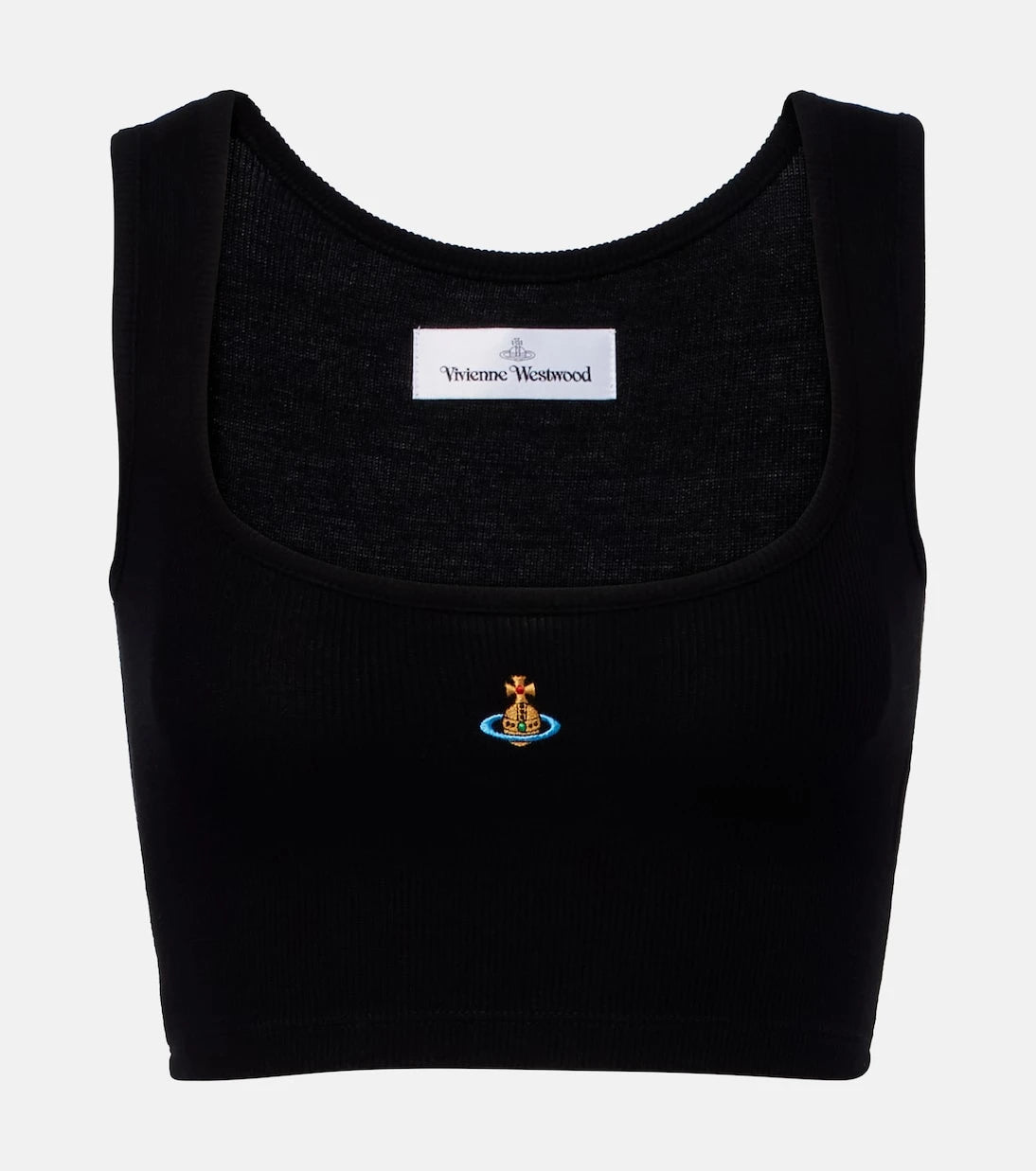 Vivienne Westwood - Orb ribbed-knit jersey crop top