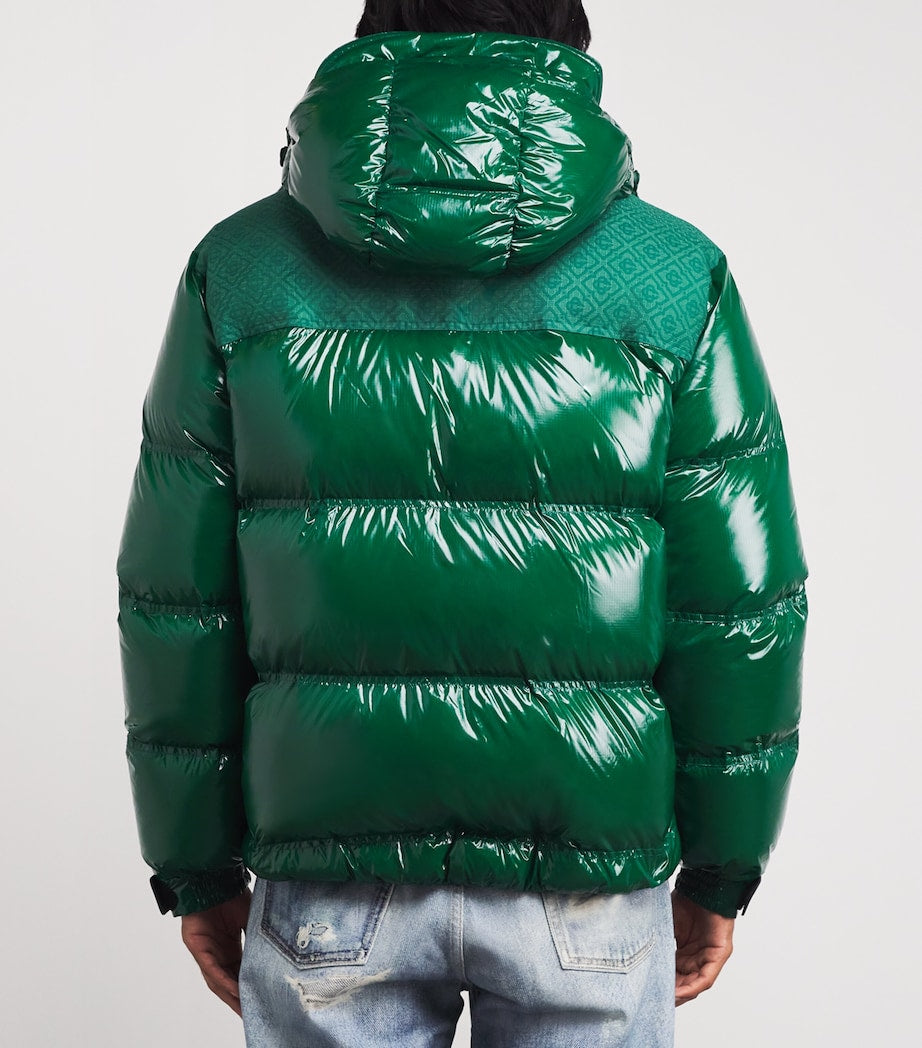 Green Down Monogram Puffer Jacket