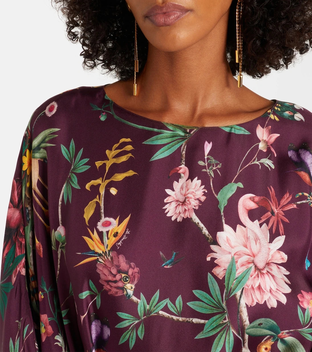 La DoubleJ - Square floral silk kaftan