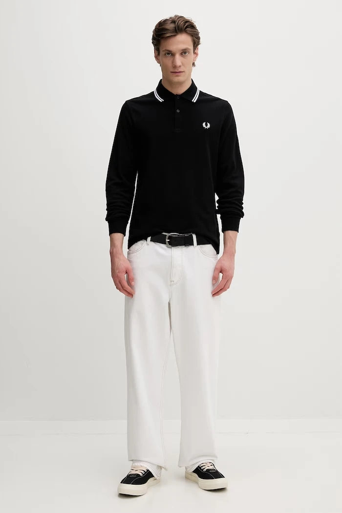 Памучна блуза с дълги ръкави Fred Perry