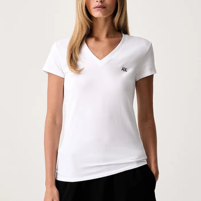 Armani Exchange basic kadın pamuklu elastan tişört