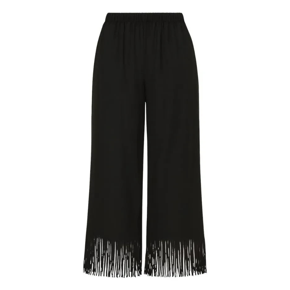 Vanessa Sposi - Linen Fringe Pants | Black