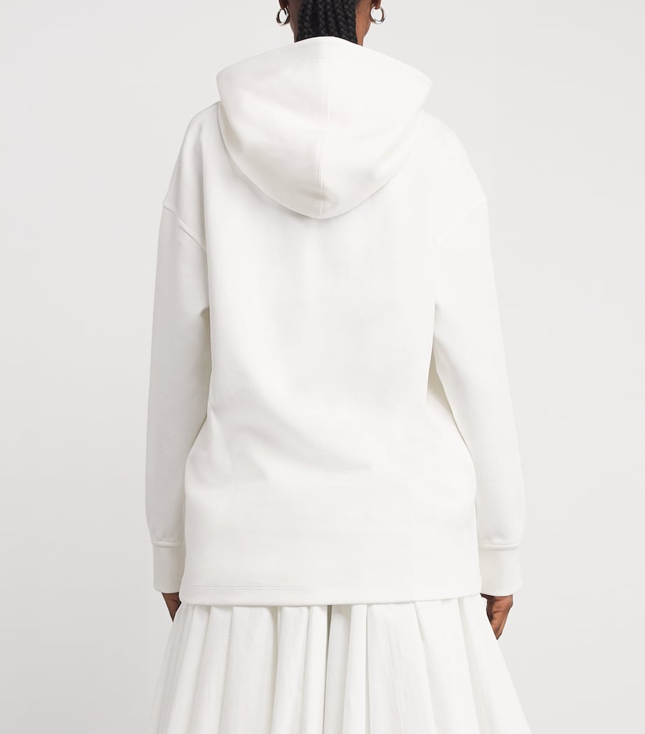 Cotton-Blend Logo Hoodie WHITE