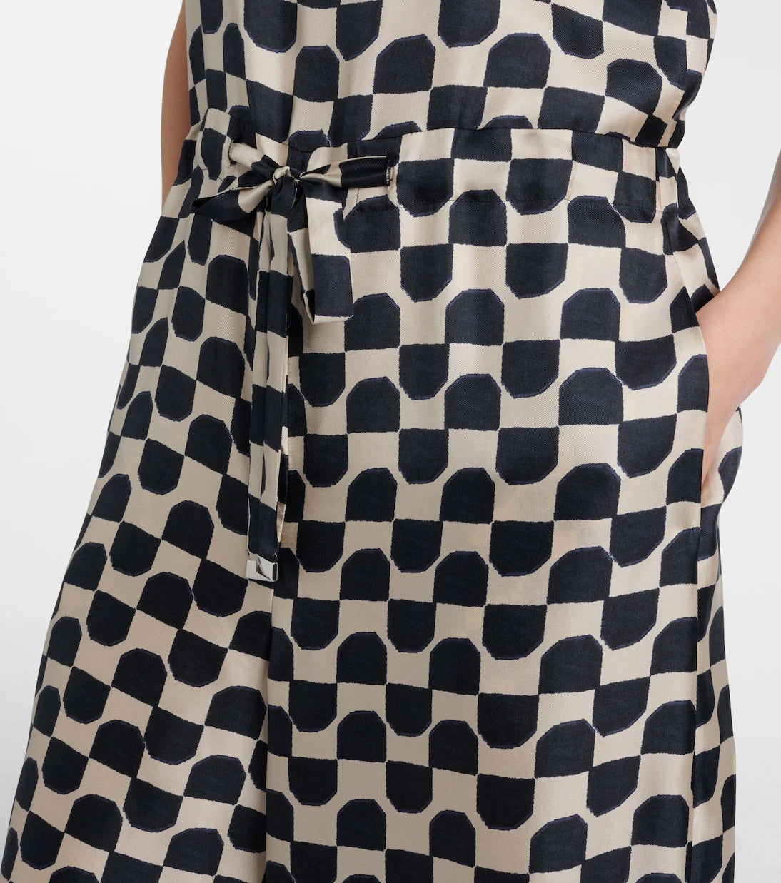 'S Max Mara - Ronchi desenli ipek tulum