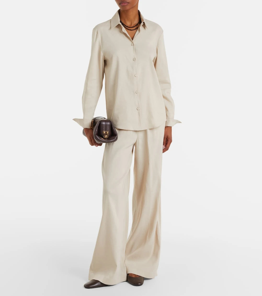 Max Mara - Destino linen-blend wide-leg silhouette
