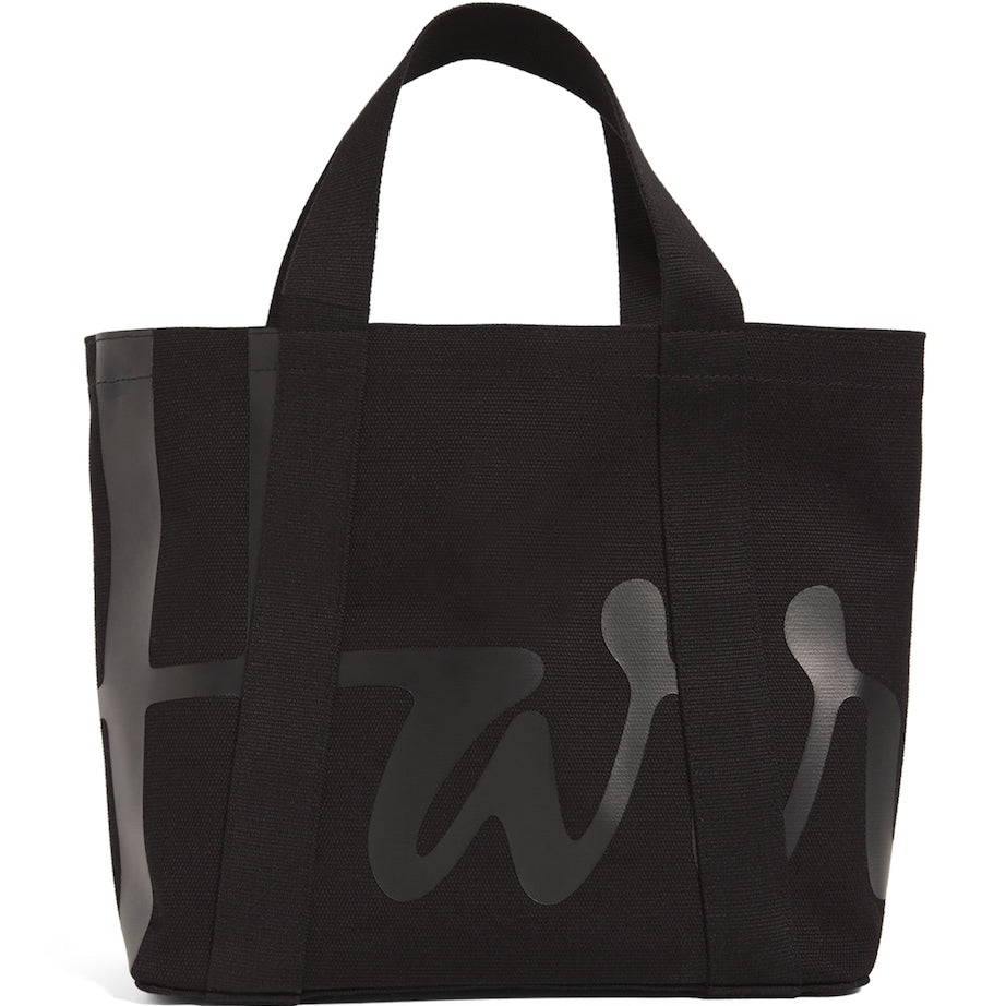 Harrods Black Mini Cotton Logo Tote Bag