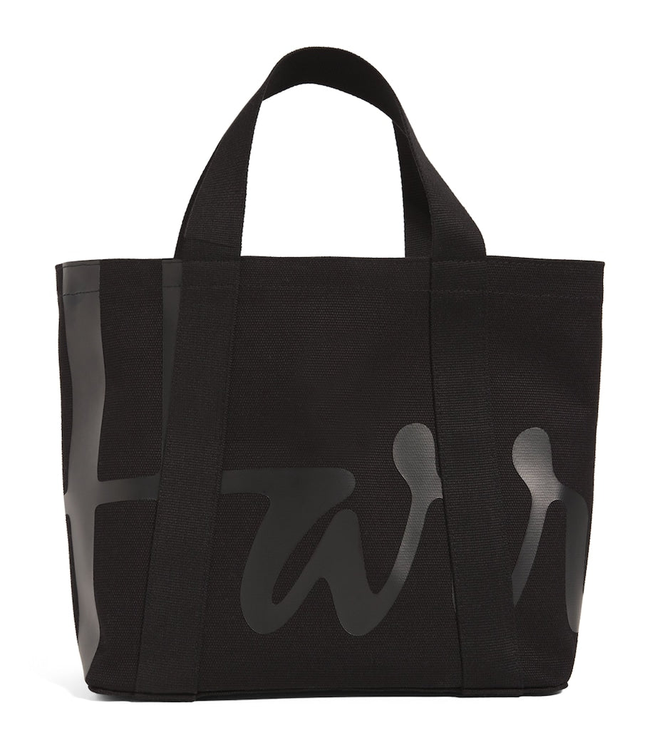 Harrods Black Mini Cotton Logo Tote Bag