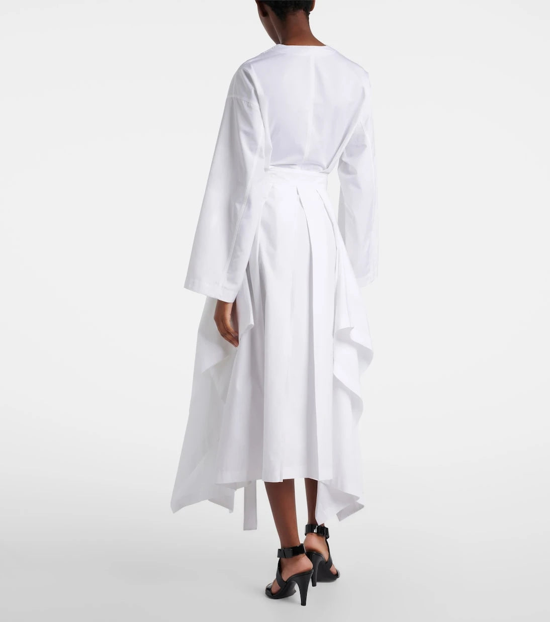 Alaïa - Cutout cotton poplin midi dress