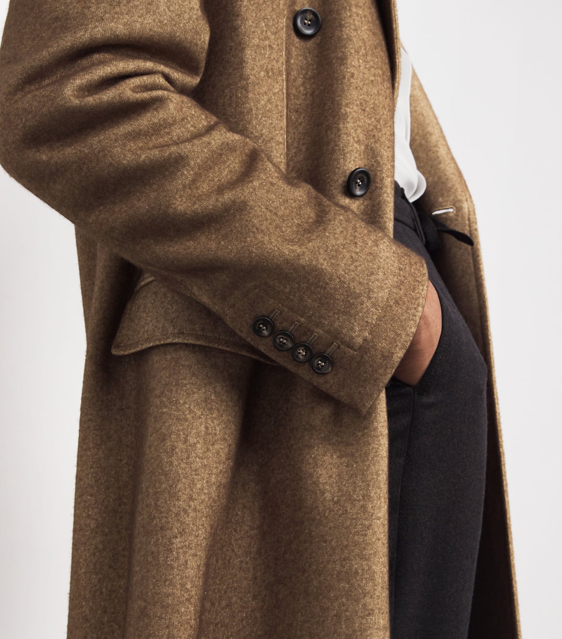 Brown Cashmere-Silk Overcoat