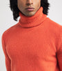 Orange Wool-Blend Rollneck Sweater