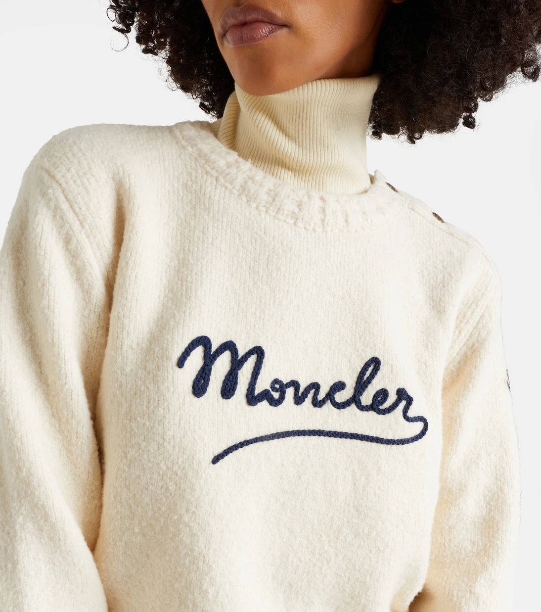Moncler - Embroidered logo cotton-blend sweater