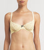 Fleur Du Mal Yellow Lace Bianca Balconette Bra