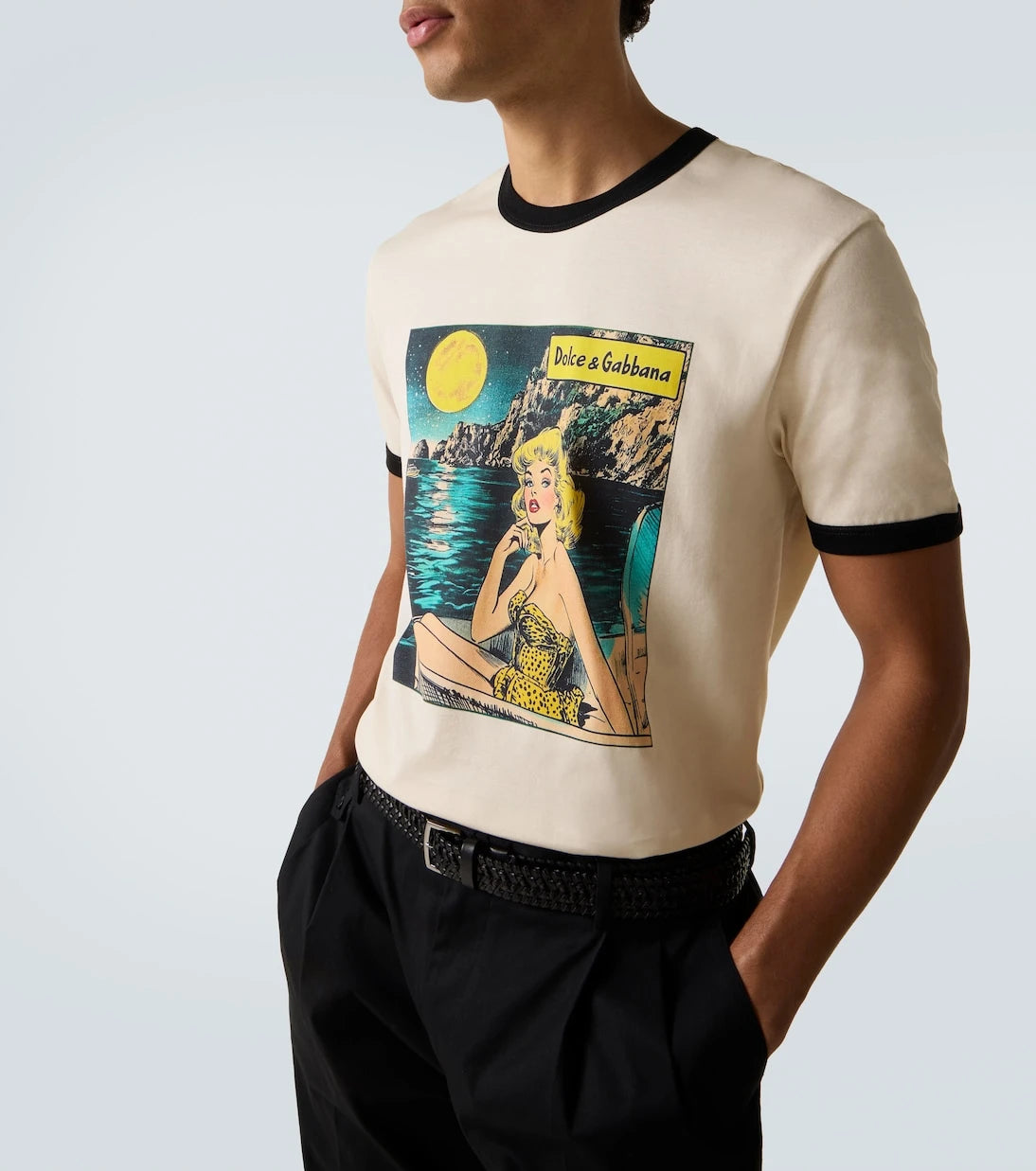 Dolce&Gabbana - تي شيرت من جيرسيه القطن المطبوع