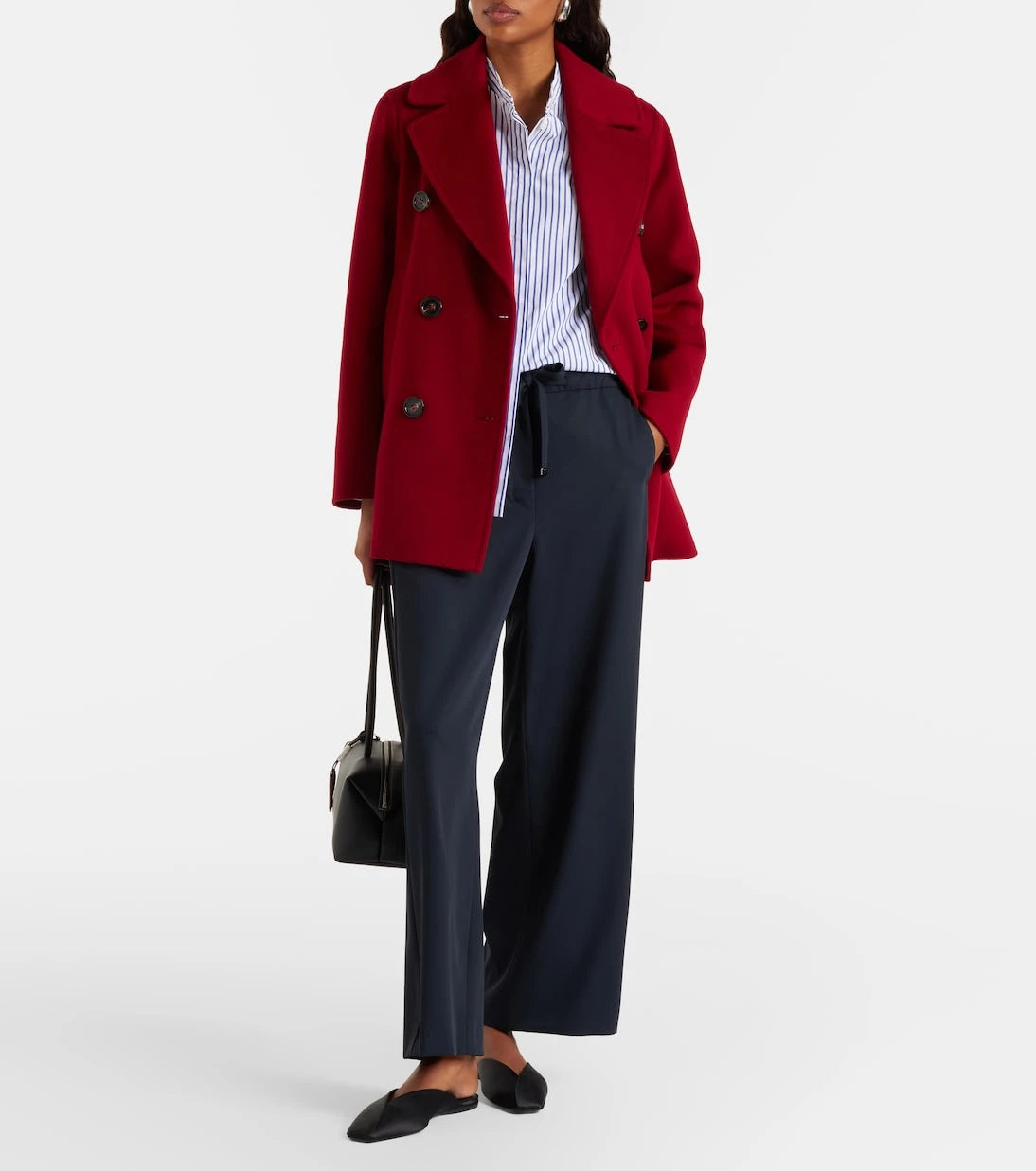 بنطلون صوف بكر بقصة أرجل واسعة "أرجنتا" من 'S Max Mara