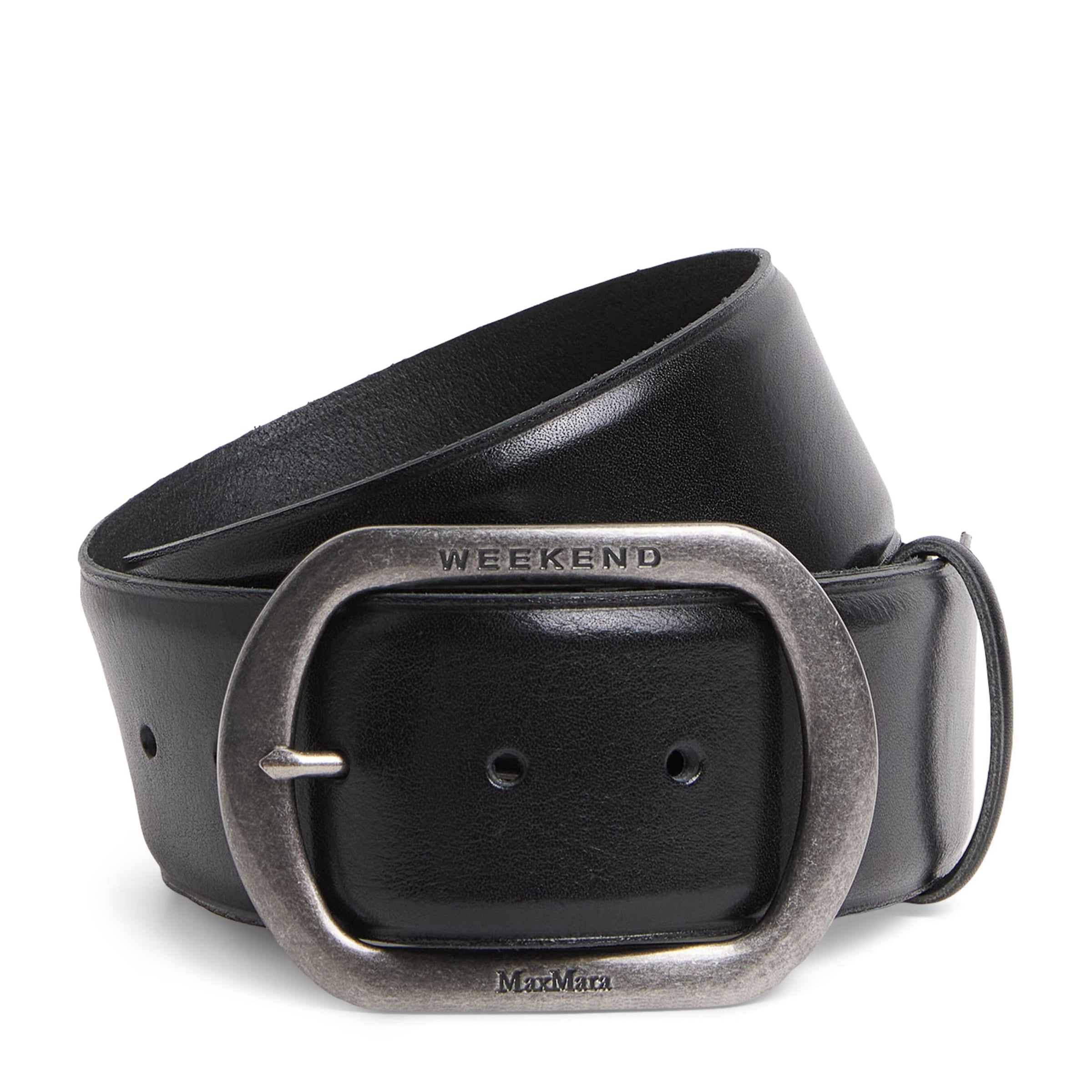 Black Leather Wide Belt