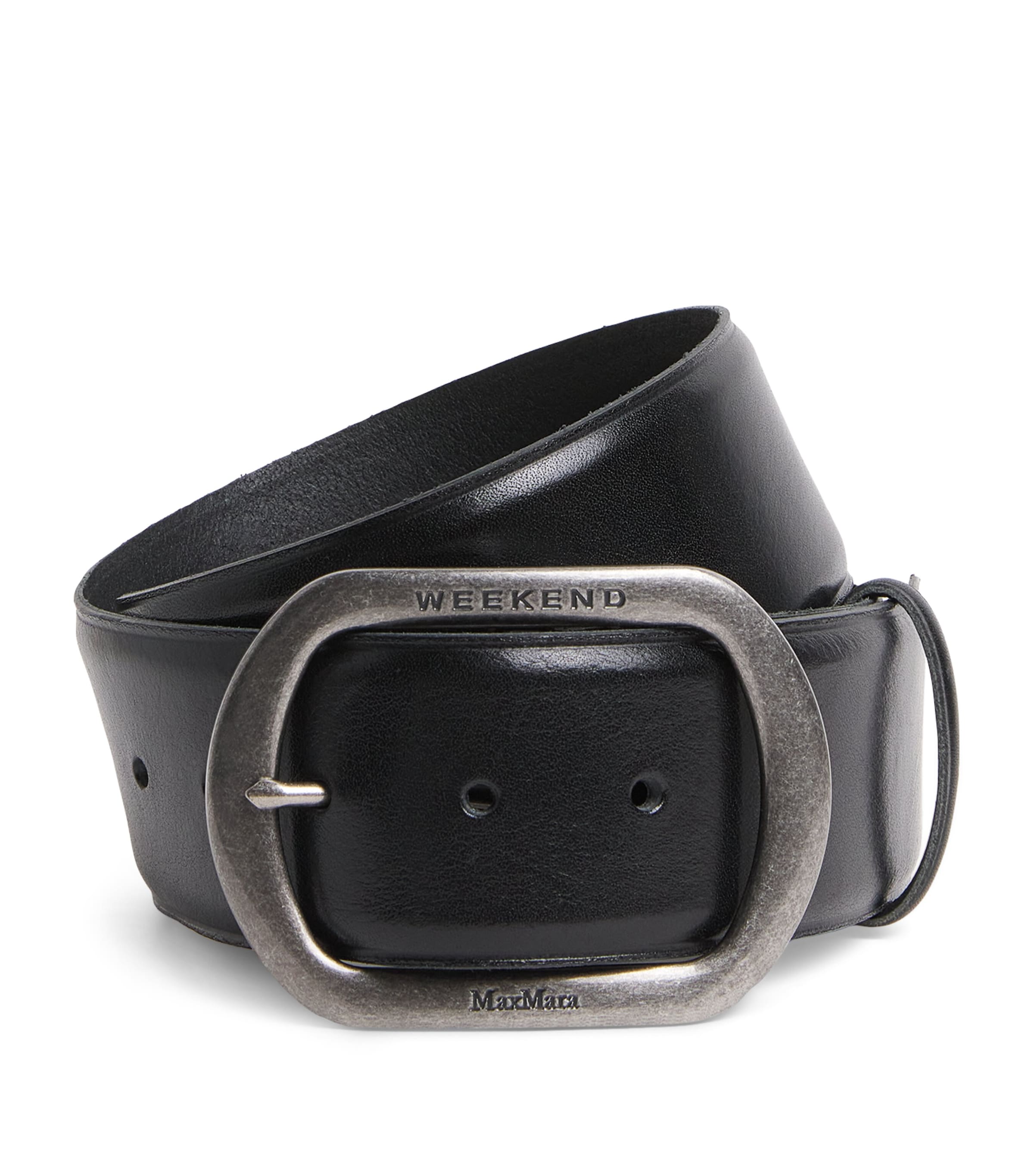 Black Leather Wide Belt