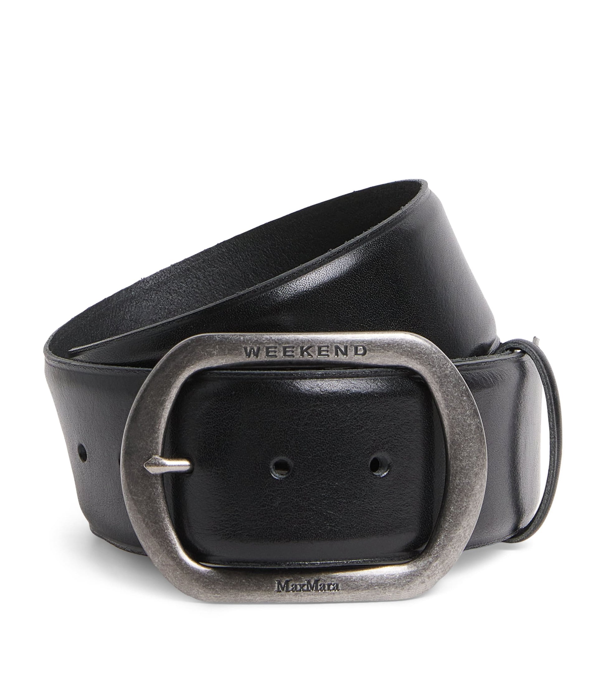 Black Leather Wide Belt