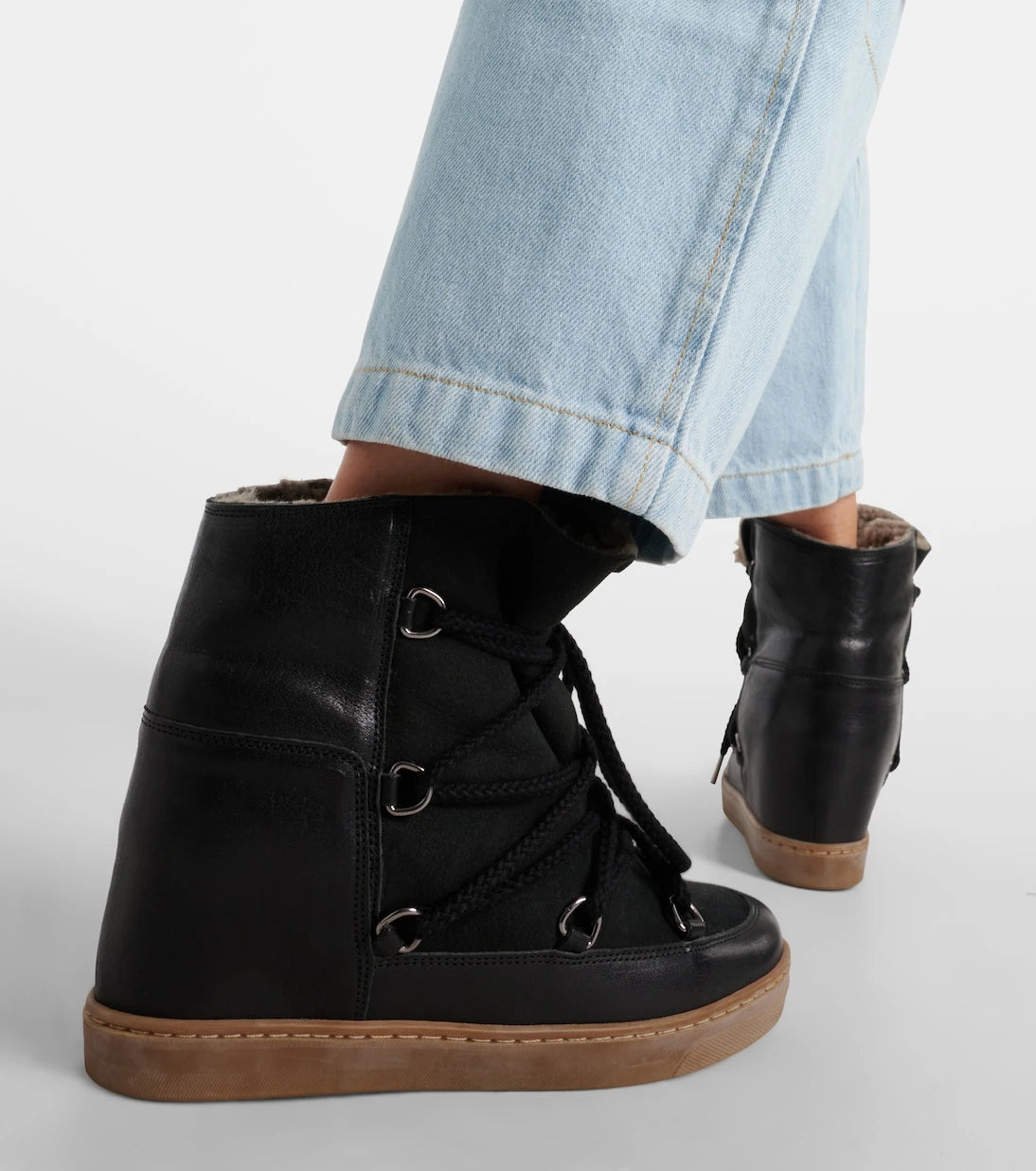 Isabel Marant - Nowles shearling-trimmed leather ankle boots