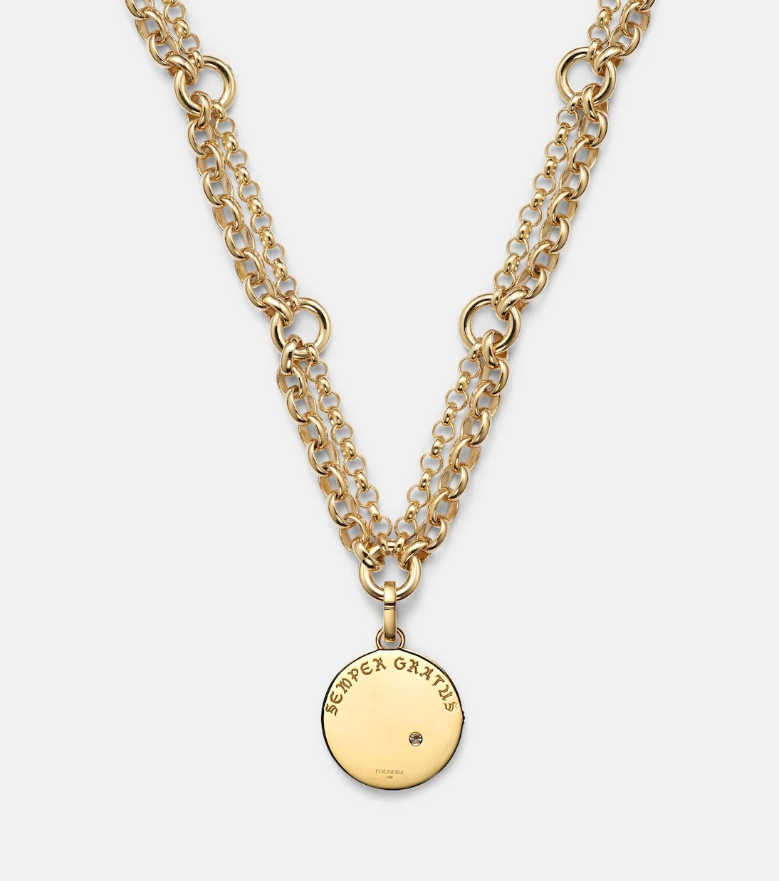 FoundRae - Infinite Gratitude 18kt gold pendant necklace with diamond