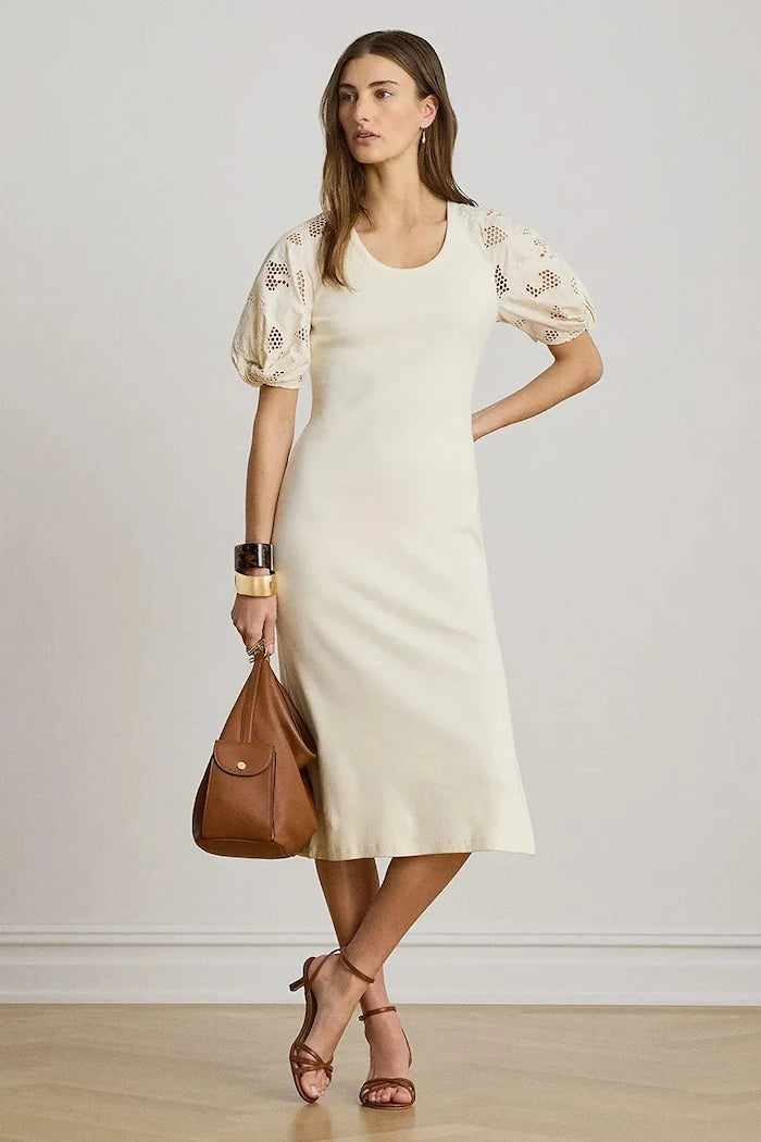 Lauren Ralph Lauren pamuk ve elastan elbise