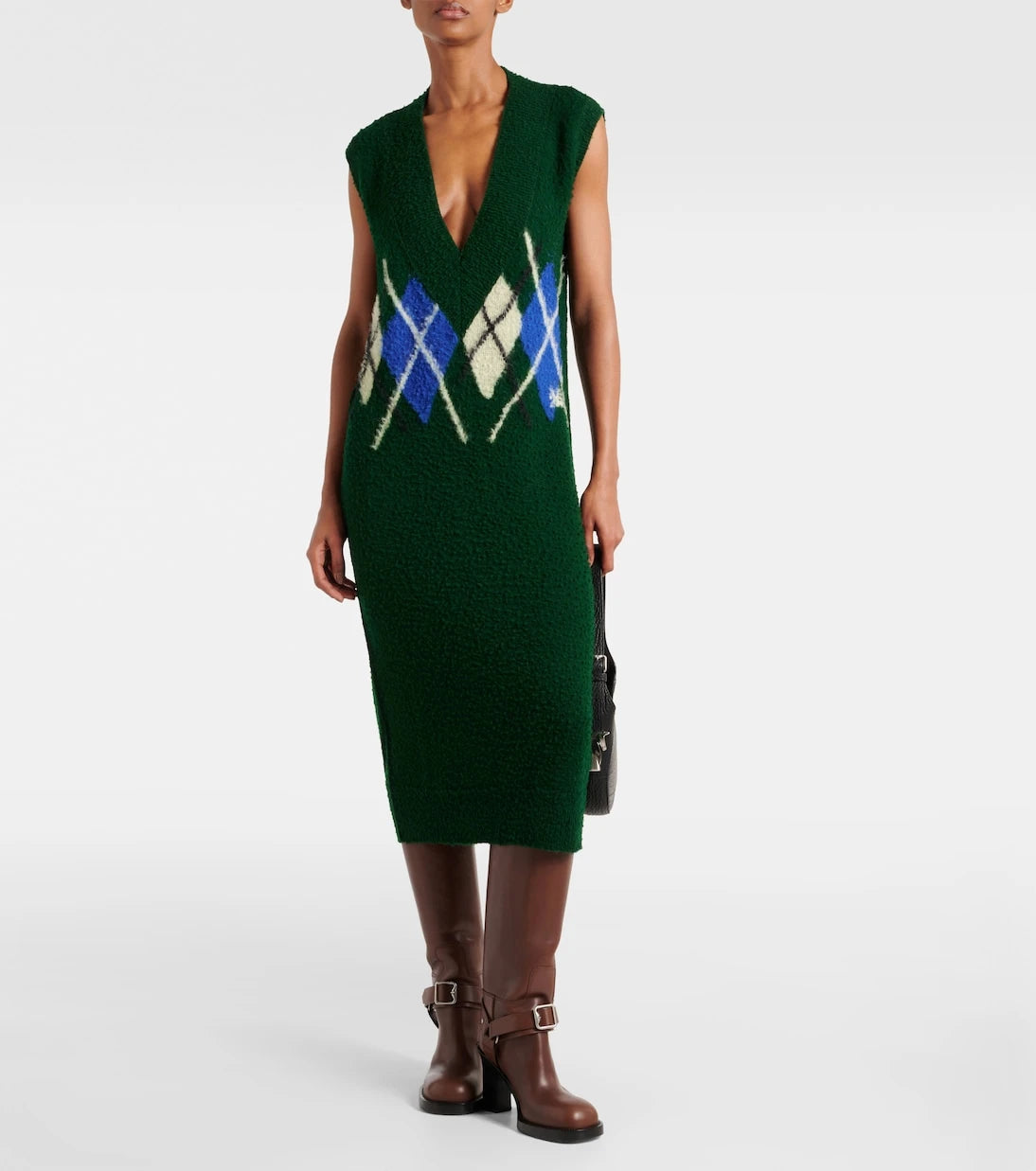 Burberry - Argyle wool maxi dress