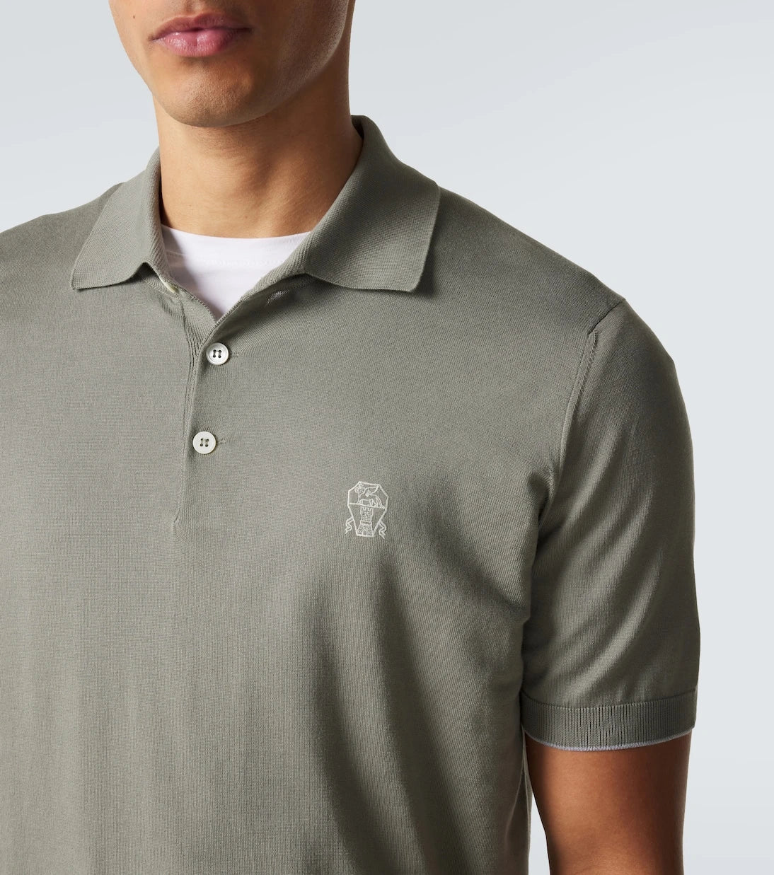 Brunello Cucinelli - Logo cotton piqué polo shirt