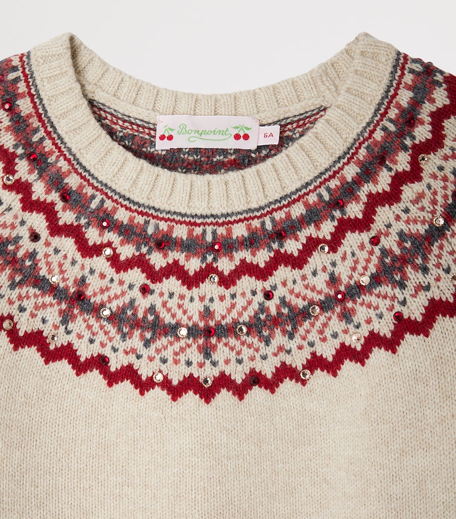 Jacquard Rhinestone-Detail Jamon Sweater (4-8 Years)