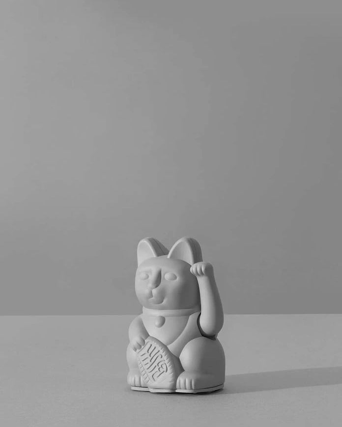 Donkey Lucky Cat Mini Dekorasyon - Gri