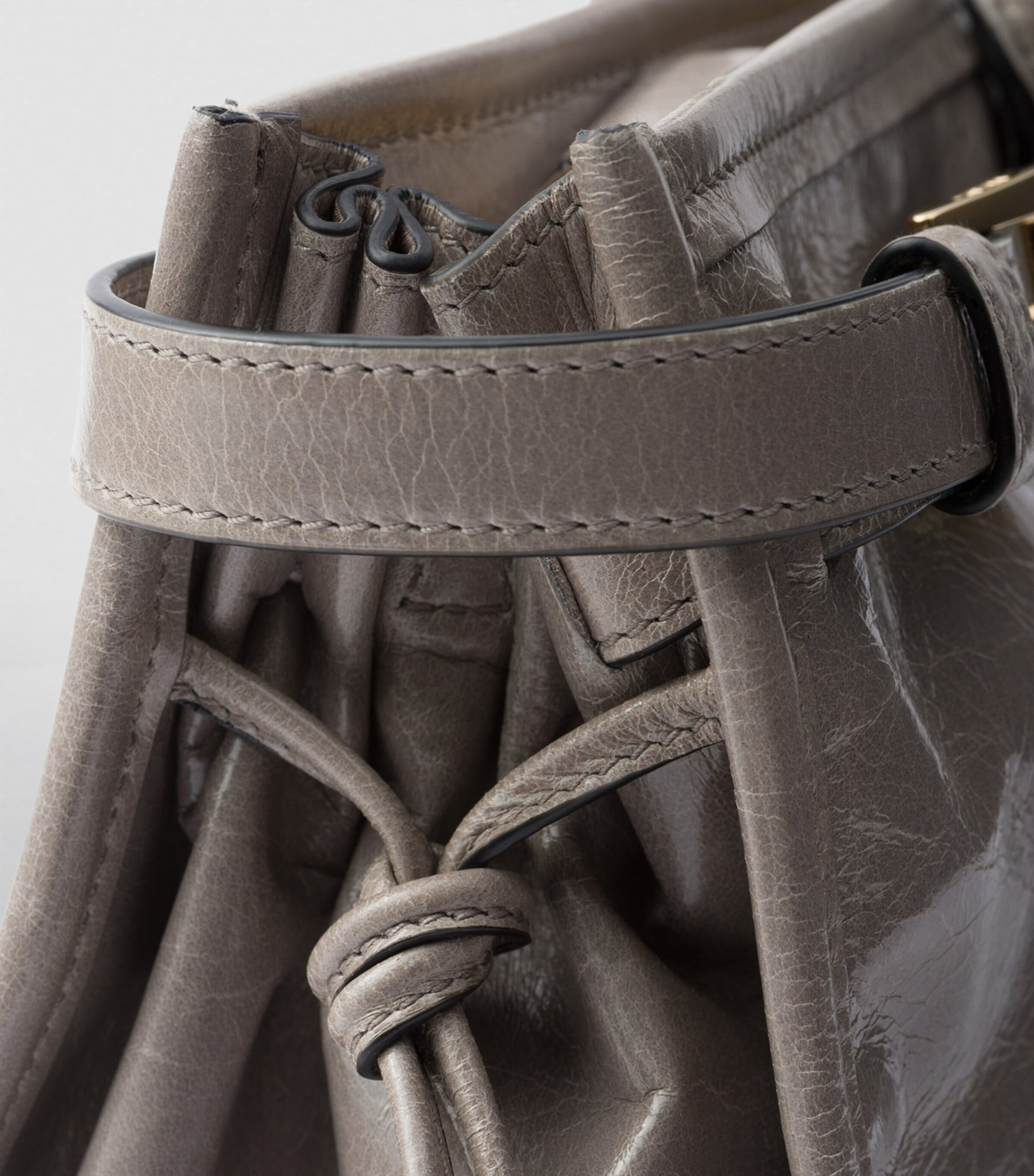 Prada Grey Large Leather Top-Handle Bag