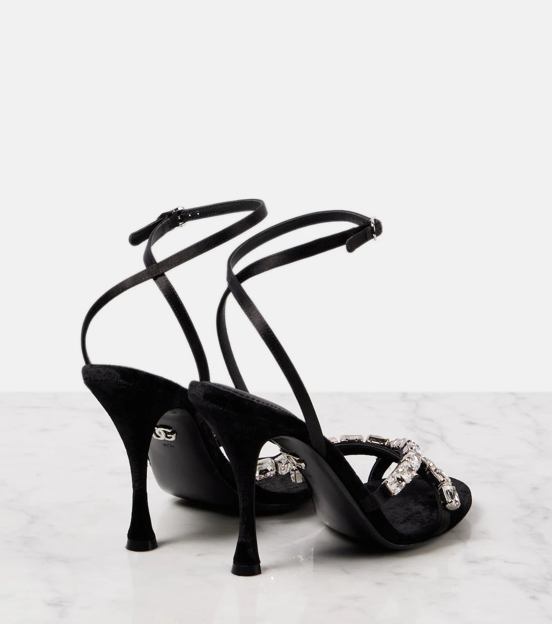 Dolce&Gabbana - Crystal-embellished satin sandals