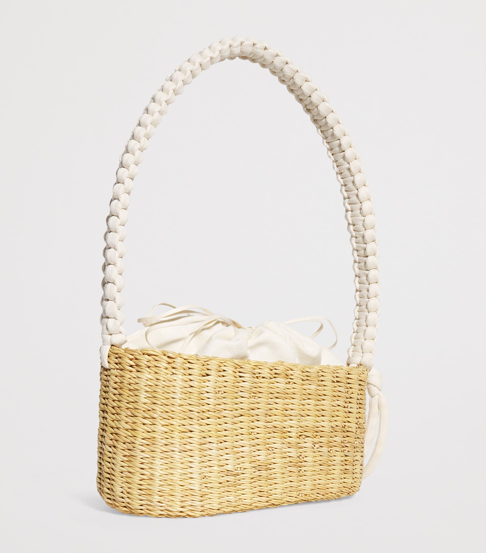 Muun Beige Straw Kate Shoulder Bag